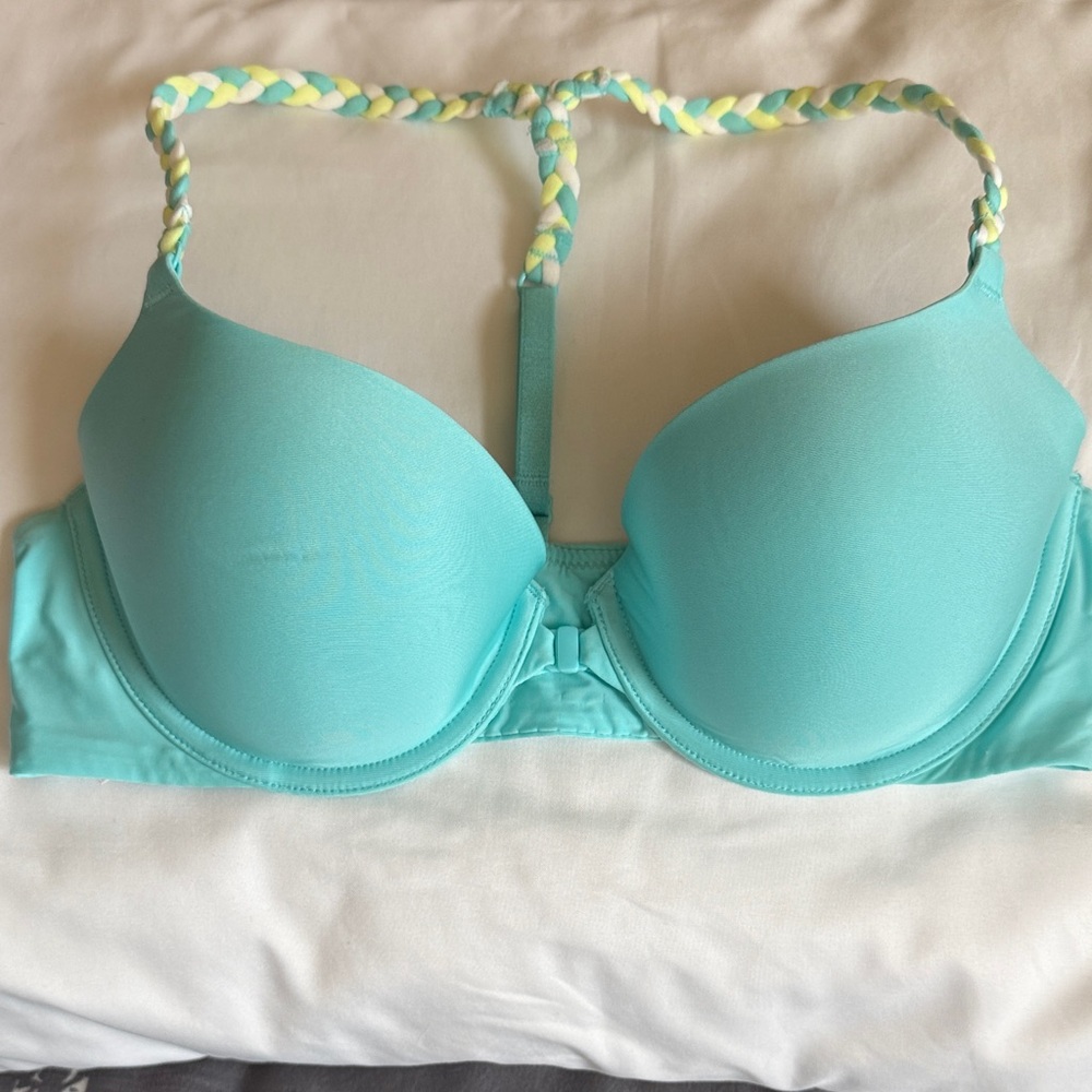Victorias Secret Aqua Braided Strap Bra